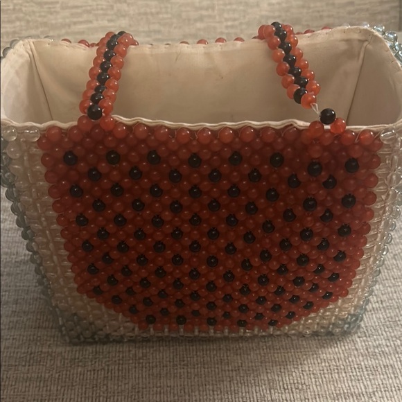 Cynthia Rowley Black and Red Beaded Watermelon Shoulder Bag - Picture 5 of 8